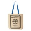 Natural Tote with Contrast-Color Handles Thumbnail