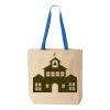 Natural Tote with Contrast-Color Handles Thumbnail