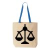 Natural Tote with Contrast-Color Handles Thumbnail