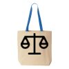 Natural Tote with Contrast-Color Handles Thumbnail
