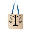 Natural Tote with Contrast-Color Handles Thumbnail