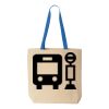 Natural Tote with Contrast-Color Handles Thumbnail