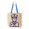 Natural Tote with Contrast-Color Handles Thumbnail