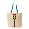 Natural Tote with Contrast-Color Handles Thumbnail