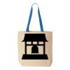 Natural Tote with Contrast-Color Handles Thumbnail