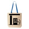 Natural Tote with Contrast-Color Handles Thumbnail