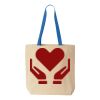 Natural Tote with Contrast-Color Handles Thumbnail