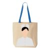 Natural Tote with Contrast-Color Handles Thumbnail