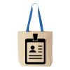 Natural Tote with Contrast-Color Handles Thumbnail