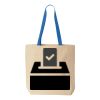 Natural Tote with Contrast-Color Handles Thumbnail