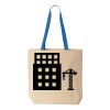 Natural Tote with Contrast-Color Handles Thumbnail