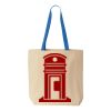 Natural Tote with Contrast-Color Handles Thumbnail