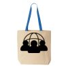 Natural Tote with Contrast-Color Handles Thumbnail