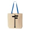 Natural Tote with Contrast-Color Handles Thumbnail