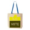 Natural Tote with Contrast-Color Handles Thumbnail