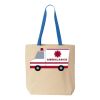 Natural Tote with Contrast-Color Handles Thumbnail