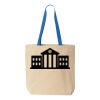 Natural Tote with Contrast-Color Handles Thumbnail
