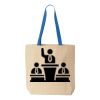 Natural Tote with Contrast-Color Handles Thumbnail
