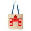 Natural Tote with Contrast-Color Handles Thumbnail