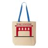 Natural Tote with Contrast-Color Handles Thumbnail