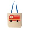 Natural Tote with Contrast-Color Handles Thumbnail
