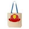 Natural Tote with Contrast-Color Handles Thumbnail
