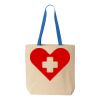 Natural Tote with Contrast-Color Handles Thumbnail