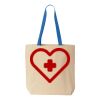 Natural Tote with Contrast-Color Handles Thumbnail
