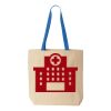 Natural Tote with Contrast-Color Handles Thumbnail
