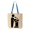 Natural Tote with Contrast-Color Handles Thumbnail