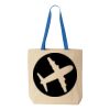 Natural Tote with Contrast-Color Handles Thumbnail