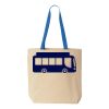 Natural Tote with Contrast-Color Handles Thumbnail