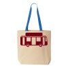 Natural Tote with Contrast-Color Handles Thumbnail