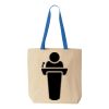 Natural Tote with Contrast-Color Handles Thumbnail