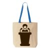 Natural Tote with Contrast-Color Handles Thumbnail