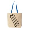 Natural Tote with Contrast-Color Handles Thumbnail